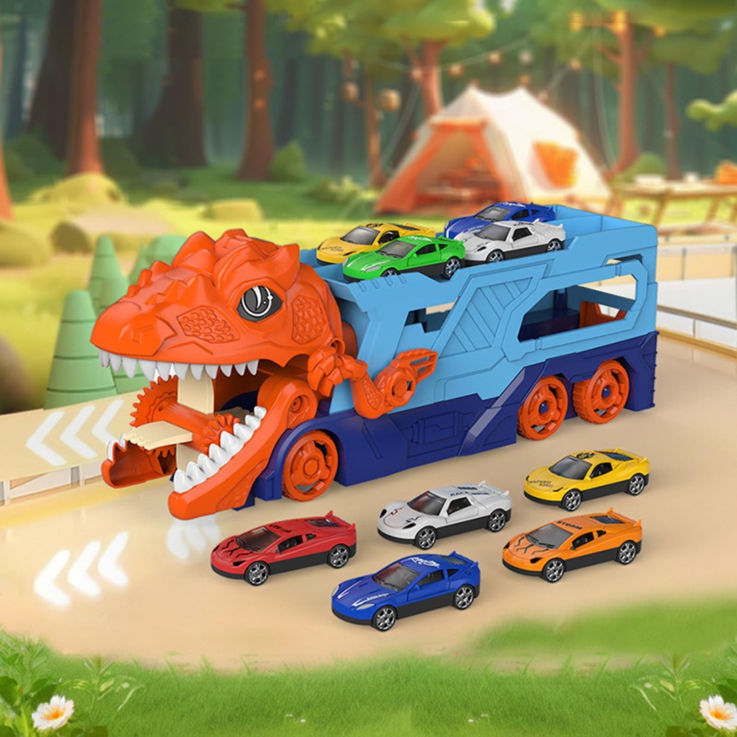 Dinosaur Transport Truck Carrier Novelty Educational Toy Children Dinosaur