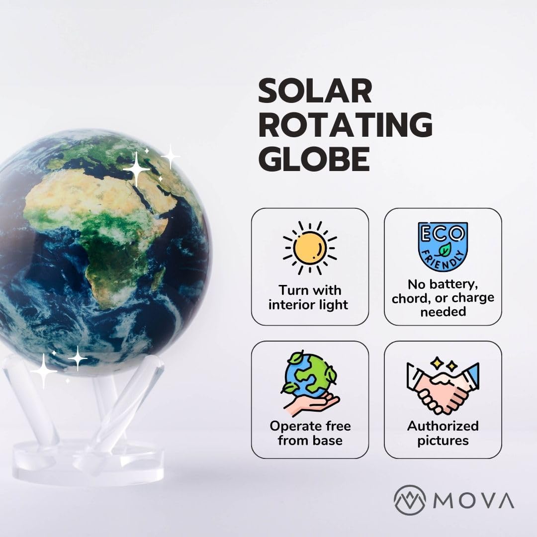 MOVA Globe 4.5" Earth with Clouds Satellite view Brand New