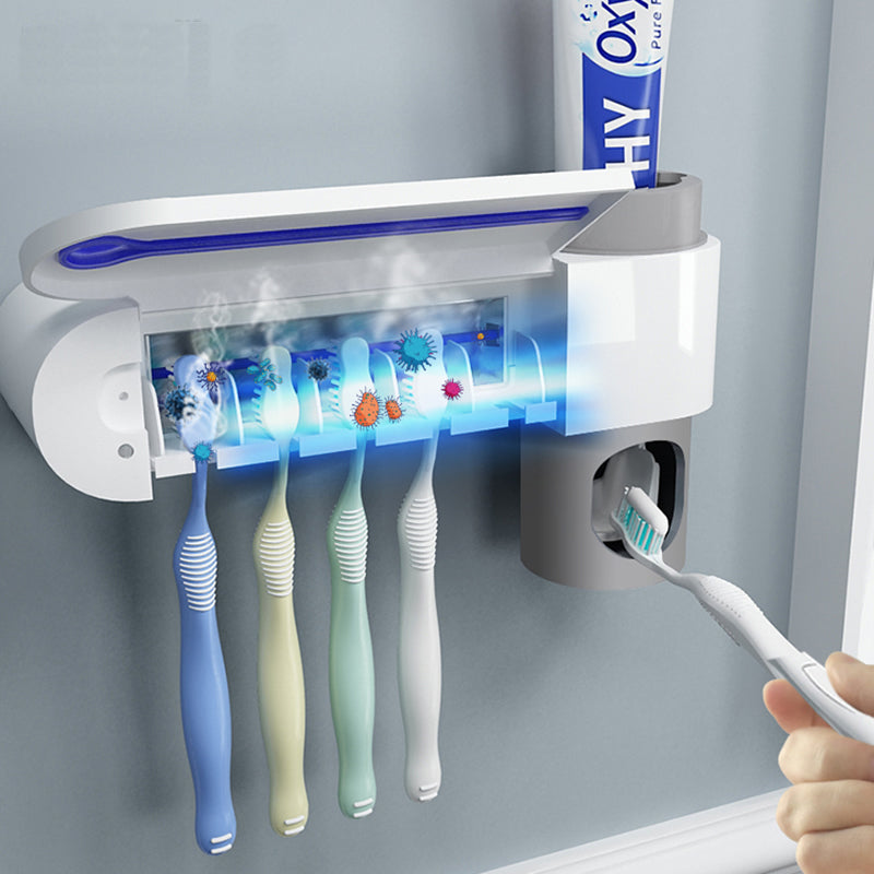 Toothbrush Sanitizer w/ Automatic Toothpaste Dispenser: Ensure a Hygienic Smile with UV Technology