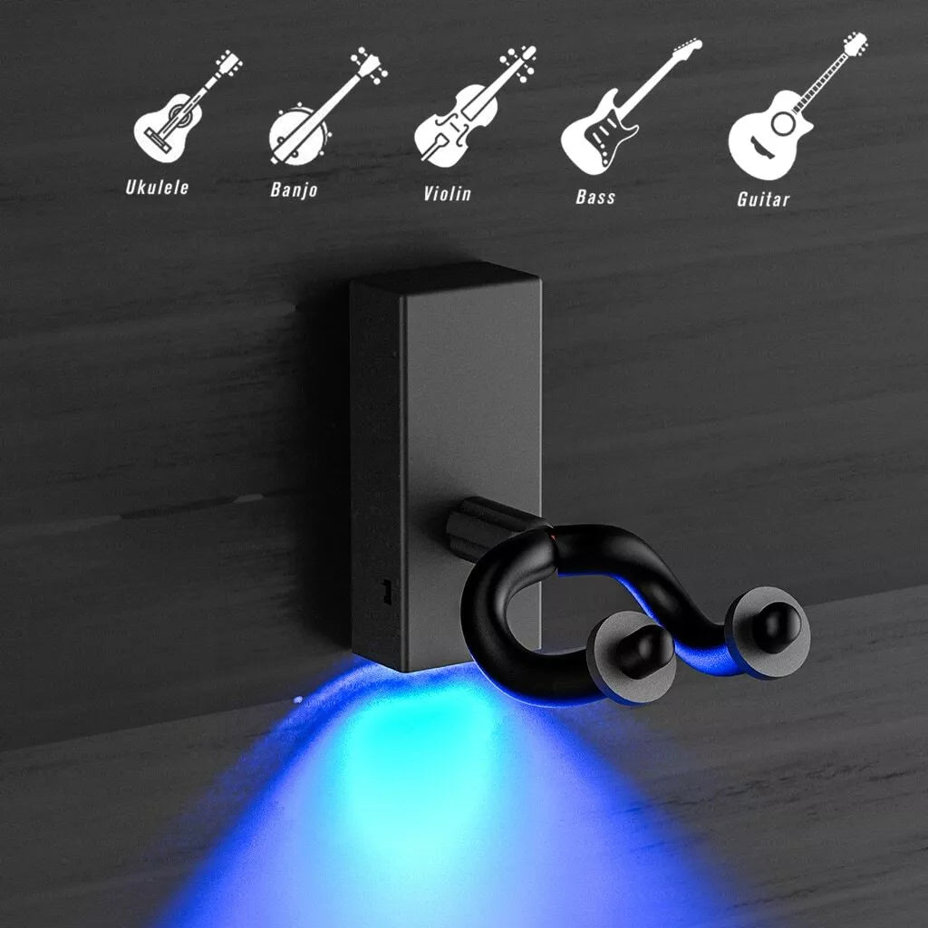 LED Guitar Wall Hook Stand – Illuminated Acoustic Guitar Holder