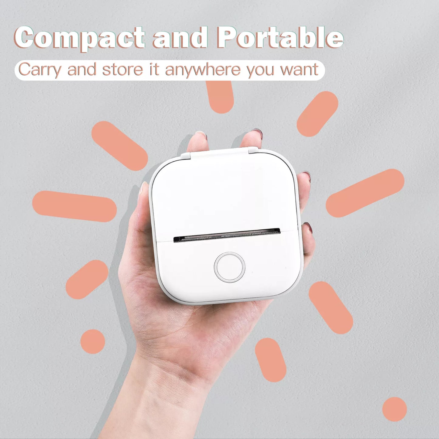Mini Pocket Thermal Printer with Wireless Bluetooth for Photos or Labels