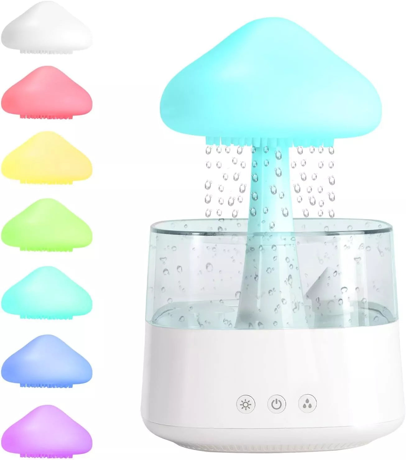 7-Color Cloud Rain Humidifier with Night Light and Aromatherapy Essential Oil Diffuser