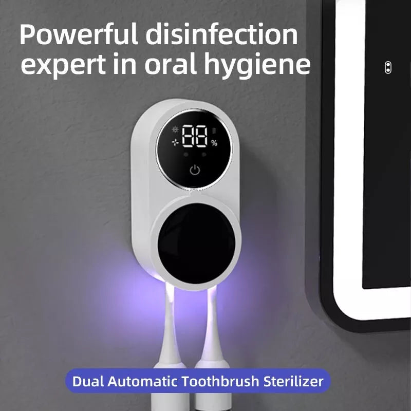 Mini Portable Toothbrush Sterilizer Rechargeable UV Case with Charge Display