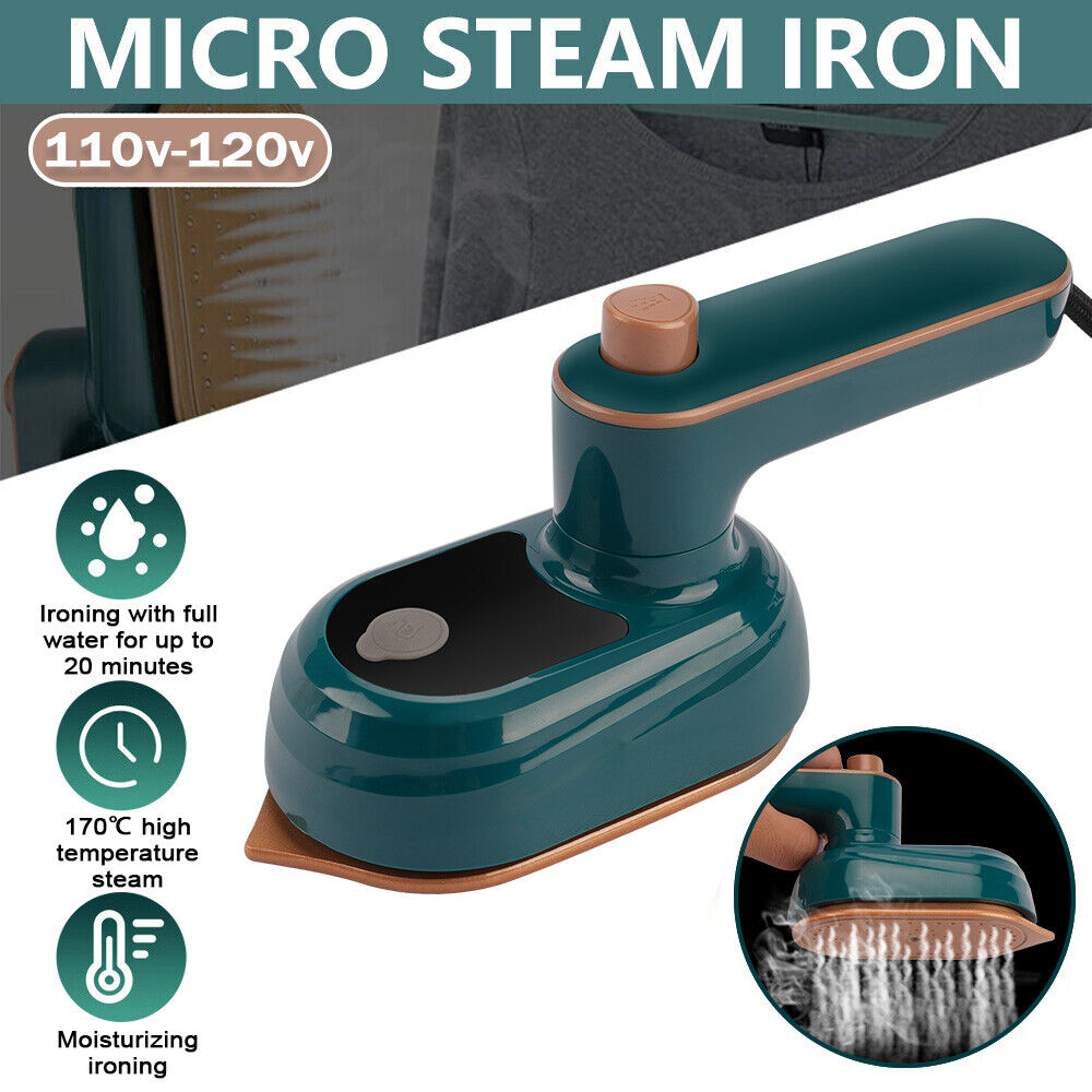Portable Steam Iron for Clothes: Travel-Friendly Steamer, 1000W Handheld Iron Supports Dry and Wet Ironing, Rapid 15s Heat Up, 180° Rotatable Mini Steam Iron Ideal for Home and Travel