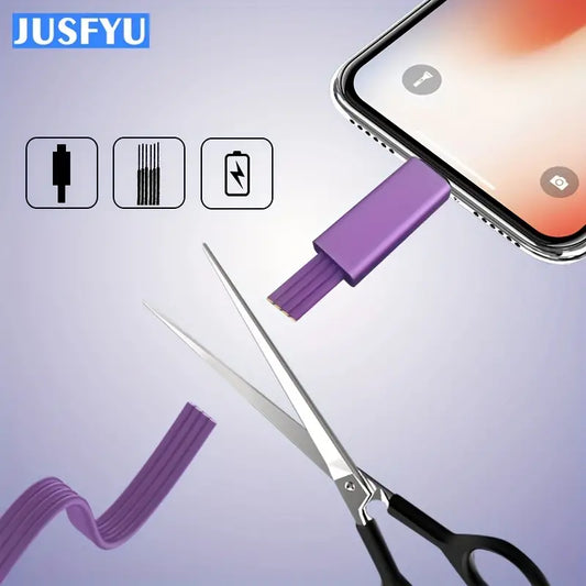Adjustable USB Cable – Reusable Phone Charging Cable for iPhone, Android, and Type-C Devices with Quick Repair Feature