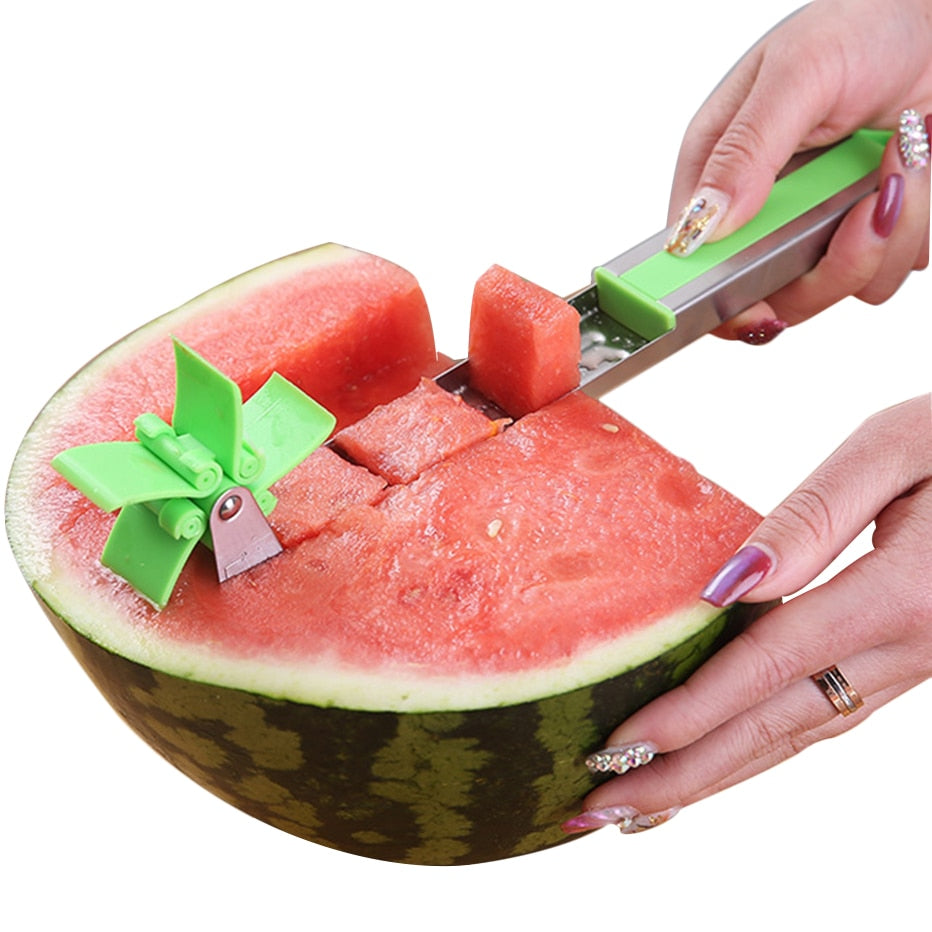 Effortless Watermelon Cutting Made Fun with the Windmill Shape Slicer | Stainless Steel Cutter