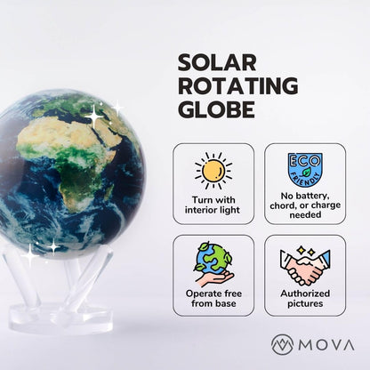 MOVA Globe 4.5" Earth with Clouds Satellite view Brand New