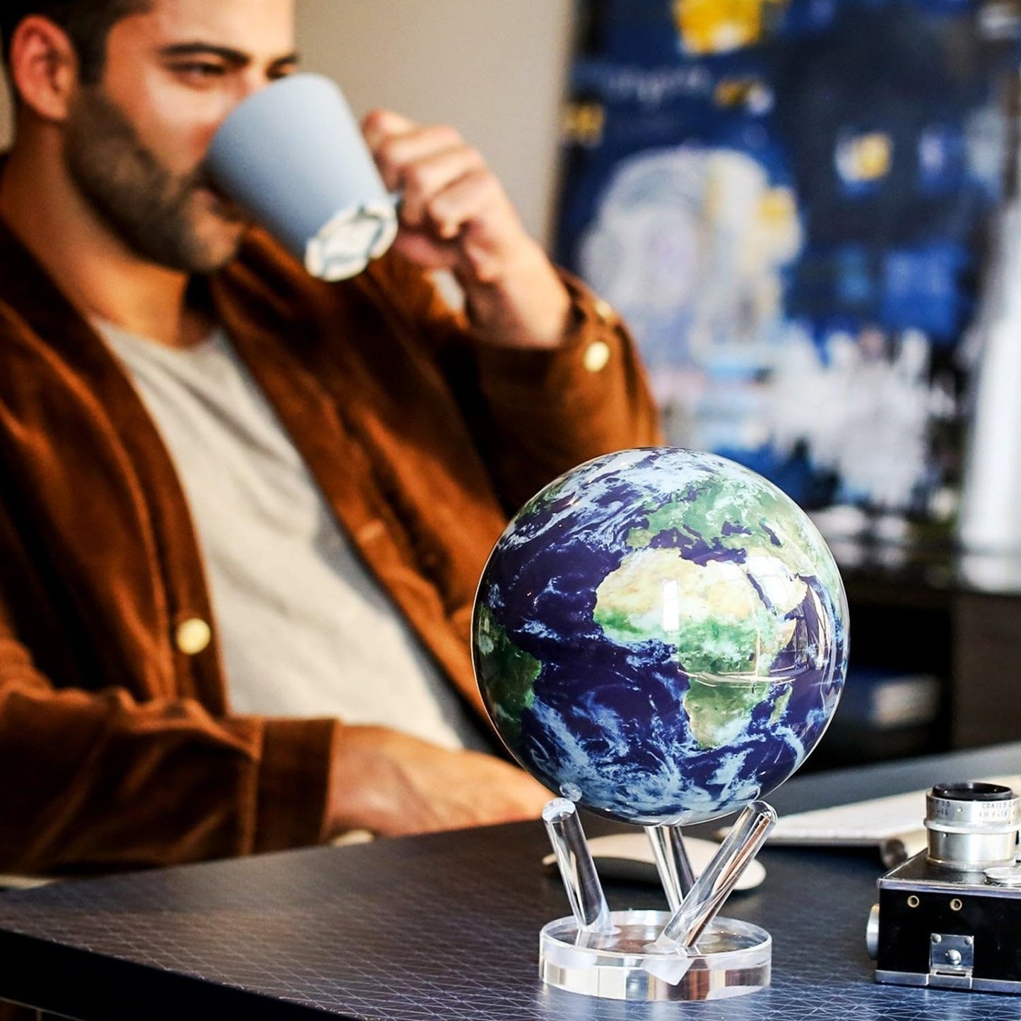MOVA Globe 4.5" Earth with Clouds Satellite view Brand New