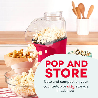 DASH Hot Air Popcorn Popper Maker with Measuring Cup to Portion Popping Corn Kernels