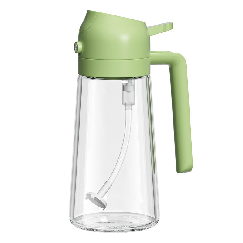 2-in-1 Glass Oil Dispenser & Olive Oil Mister Sprayer Bottle for Kitchen, Frying, Grilling, Salad, BBQ - 450ml