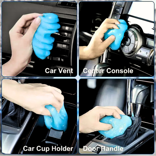 Car Cleaning Gel for AC Vents & Cup Holders | Car Cleaning Putty Accessories for Shiny Interiors | Universal Reusable Detailing Cleaning Slime for Keyboards | Yellow & Blue (160 GMS)