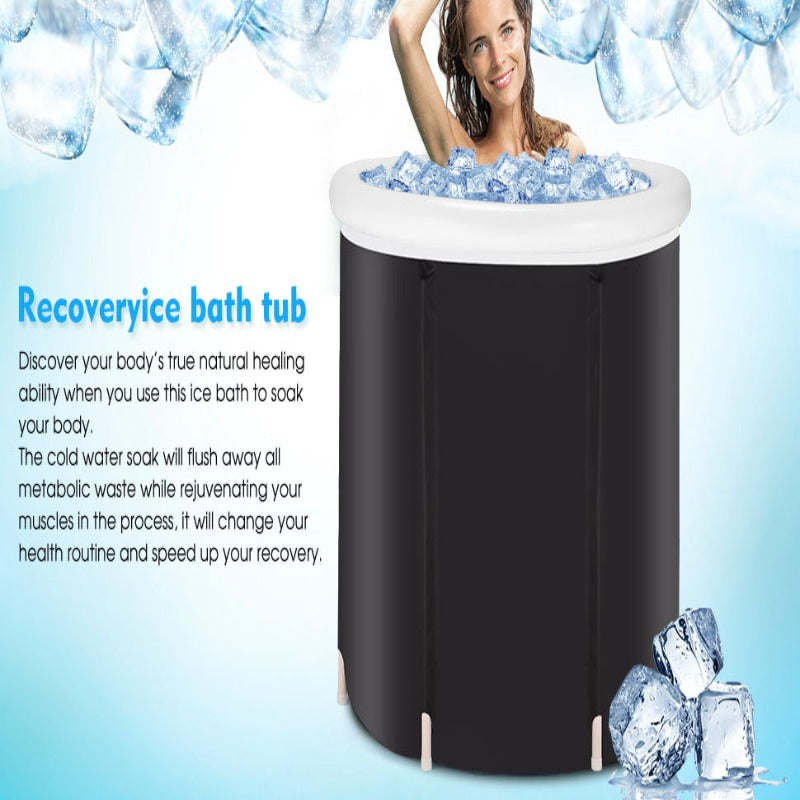 Recovery Ice Tub Foldable Bathtub Outdoor Portable Cold Water Therapy Tub Fitness Rehab Ice Tub For Athletes Long Lasting Insulated Ice Tub, Spa Soaking Bucket