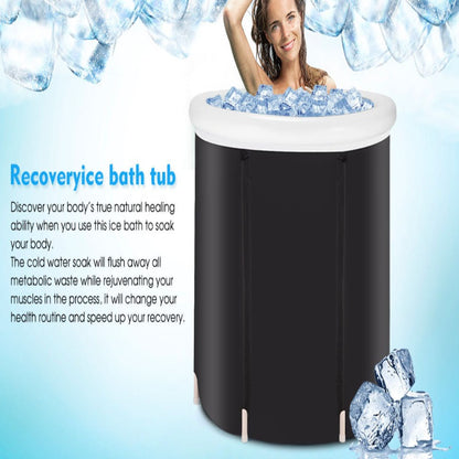 Recovery Ice Tub Foldable Bathtub Outdoor Portable Cold Water Therapy Tub Fitness Rehab Ice Tub For Athletes Long Lasting Insulated Ice Tub, Spa Soaking Bucket
