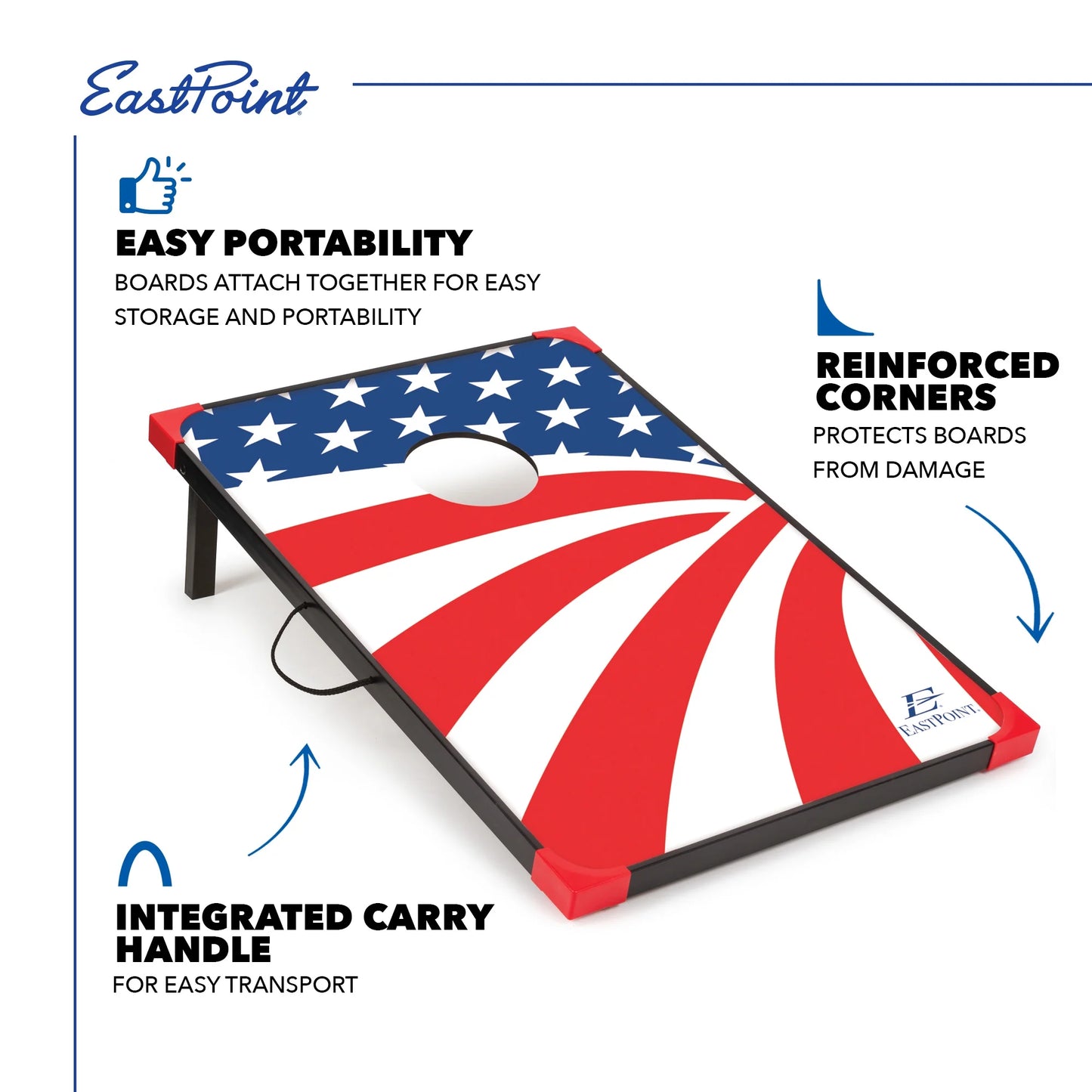 Patriotic Americana Cornhole Boards – Red, White, and Blue Celebration Edition