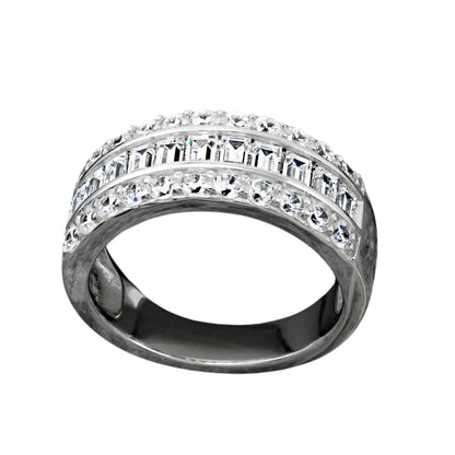 925 Sterling Silver Beautiful Baguette Ring for Women | 1.76 Carat Cubic Zirconia Anniversary Band Ring | Gift for Her
