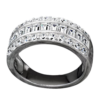 925 Sterling Silver Beautiful Baguette Ring for Women | 1.76 Carat Cubic Zirconia Anniversary Band Ring | Gift for Her
