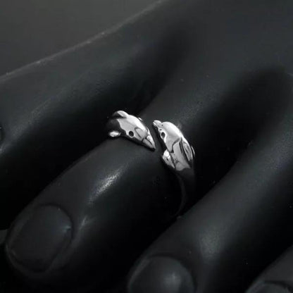 Women’s Toe Ring made of Genuine 925 Sterling Silver | Adjustable Double Dolphin Face Design | Gift for Wife
