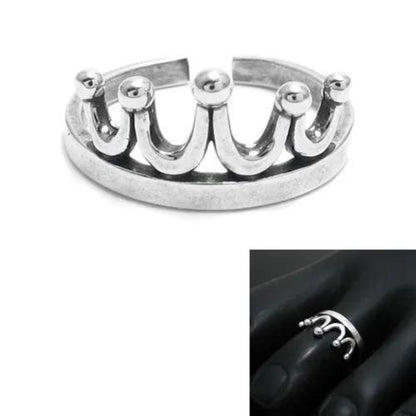 Toe Ring for Women | 925 Sterling Silver Crown Ring for Her | Adjustable Tiara Toe Finger Ring | Gift for Anniversary