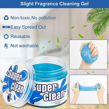 Car Cleaning Gel for AC Vents & Cup Holders | Car Cleaning Putty Accessories for Shiny Interiors | Universal Reusable Detailing Cleaning Slime for Keyboards | Yellow & Blue (160 GMS)