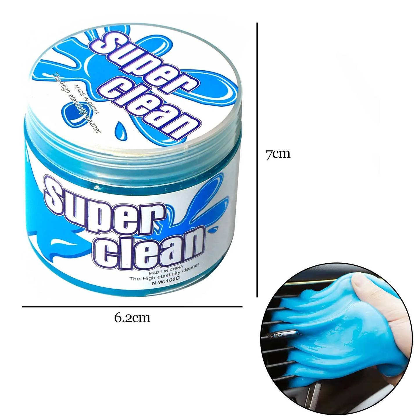 Car Cleaning Gel for AC Vents & Cup Holders | Car Cleaning Putty Accessories for Shiny Interiors | Universal Reusable Detailing Cleaning Slime for Keyboards | Yellow & Blue (160 GMS)