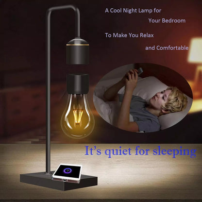 Magnetic Levitating Light Bulb with Luxury Wireless Charging Pad Office Gifts