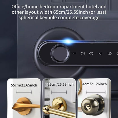 Fingerprint Biometric Smart Door Lock with Backup Code and Key Option