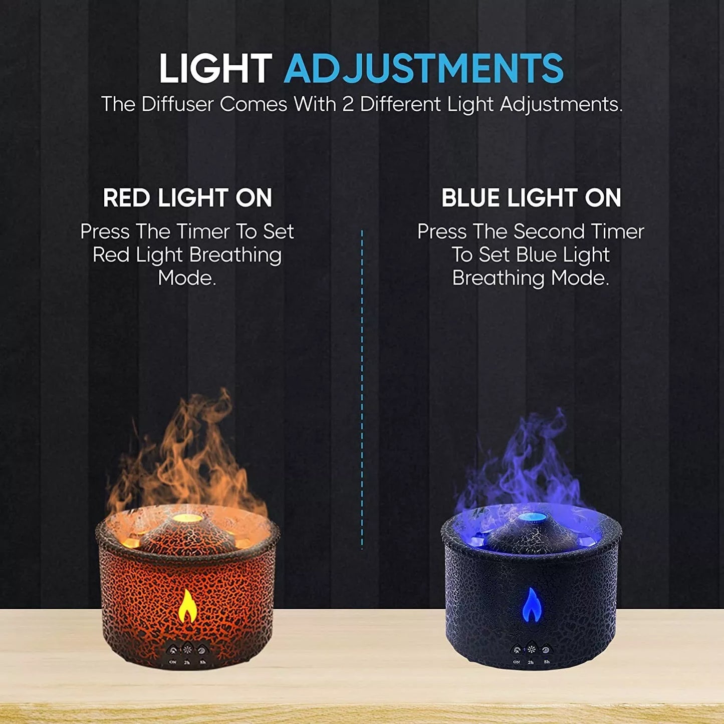 Essential Oil Volcano Diffuser and Humidifier with 2 Settings and Auto-Off Feature