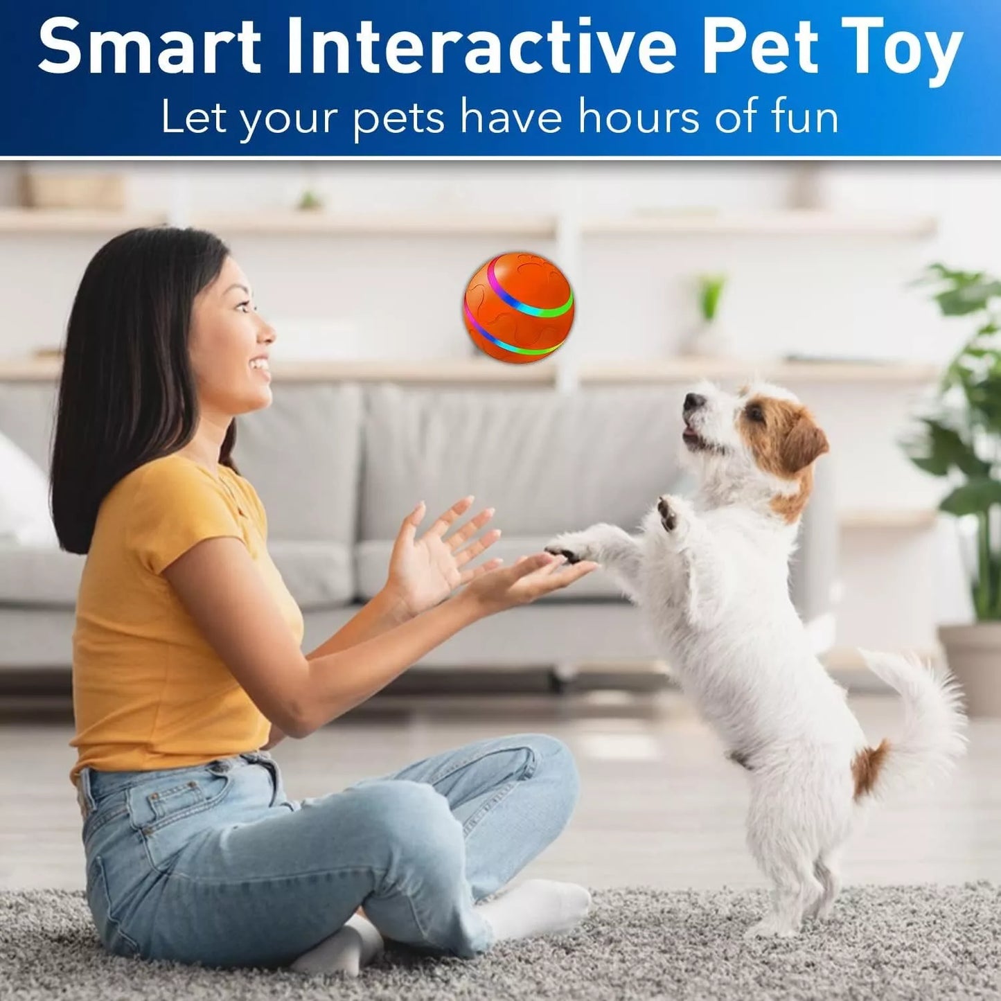 Interactive LED Flash Pet Ball for Dogs with Remote Control – Engaging Dog Toy with Flashing Lights for Active Playtime