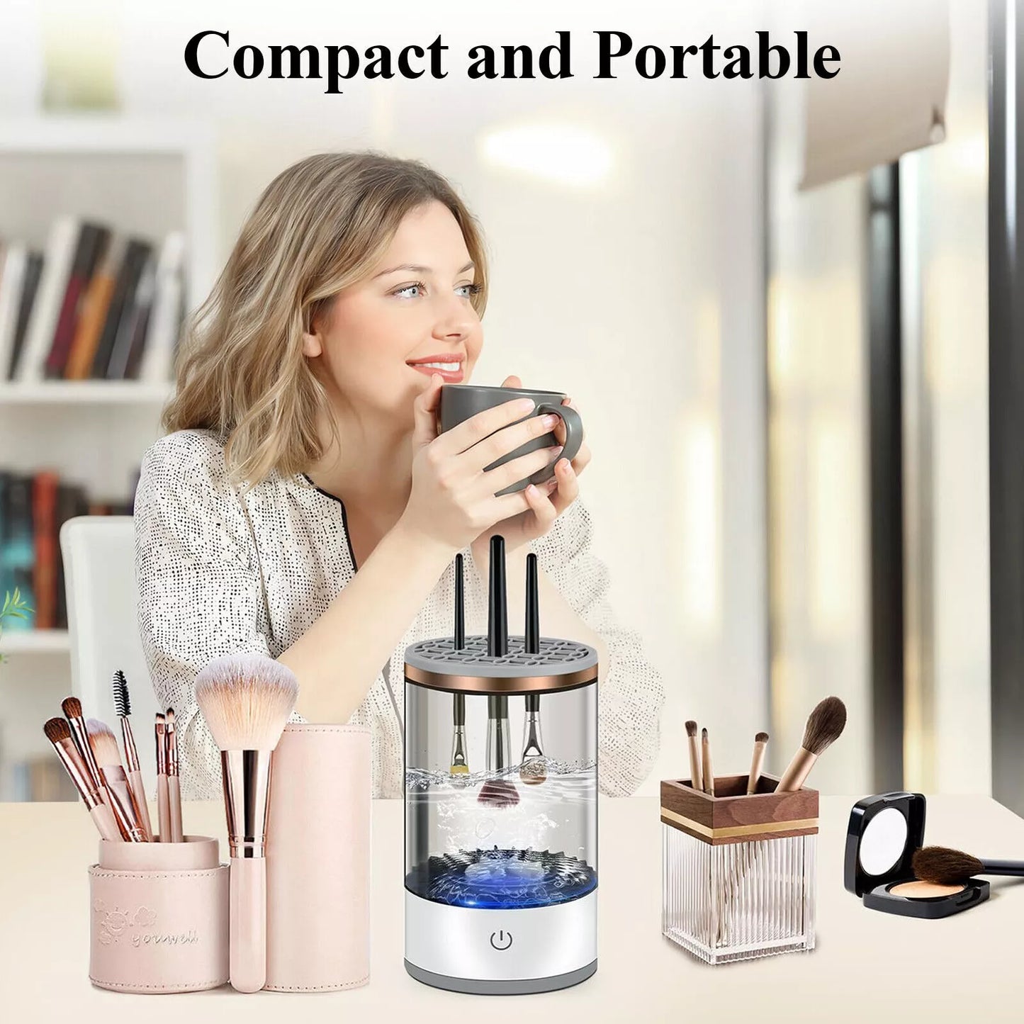 Electric Makeup Brush Cleaner Automatic Cosmetic Brushes Cleaning Machine