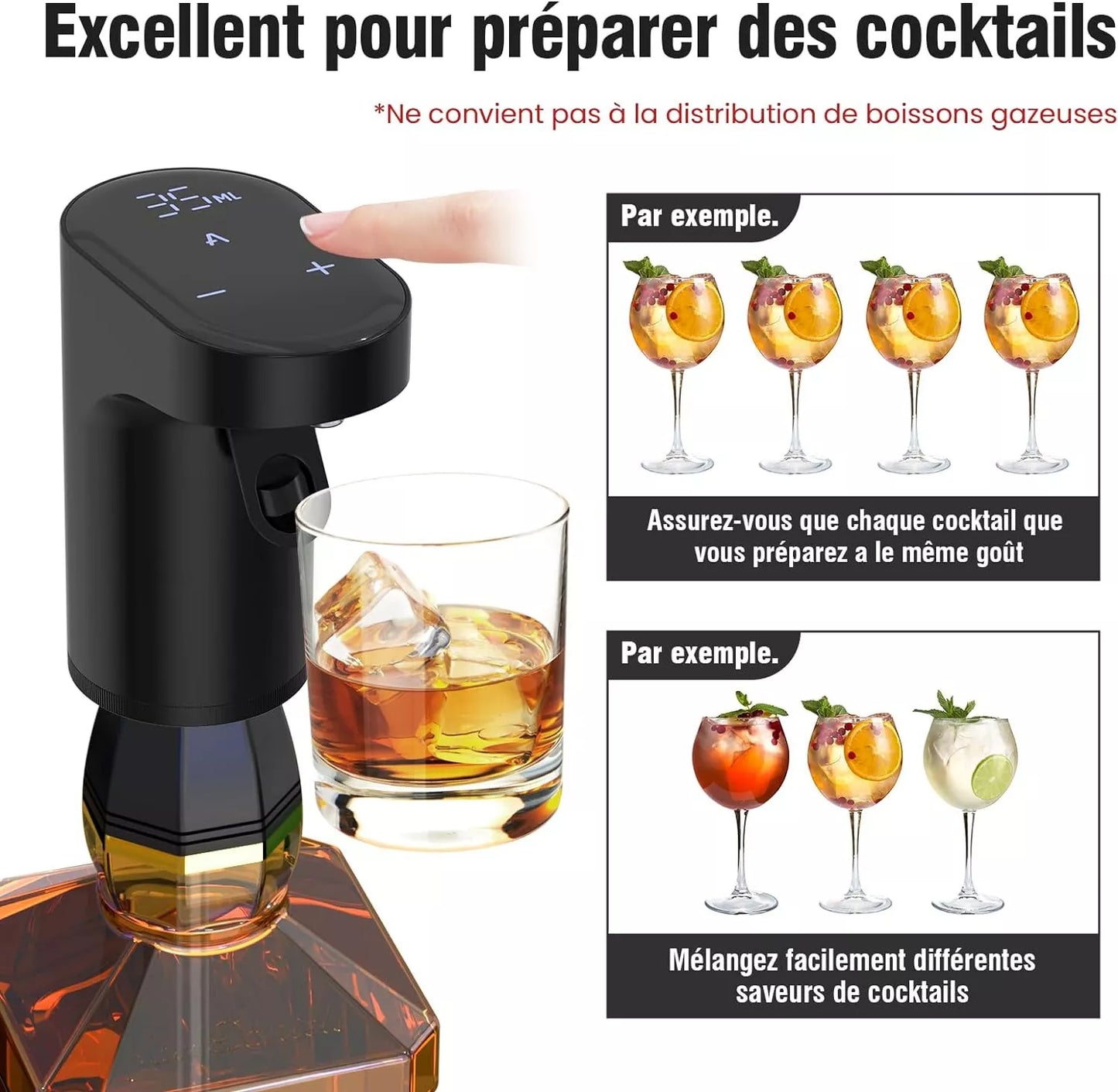 Redsack Wine Dispenser Electric Decanter Aerator Whiskey Pourer Pump Black