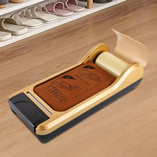 Automatic Shoe Cover Dispenser with Step-on Operation – Includes 1 Roll of Film, Portable Design