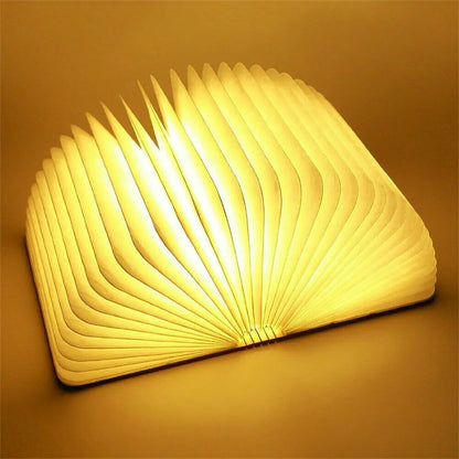 Portable Folding Wooden Book Lamp USB Rechargeable Desk Night Light New