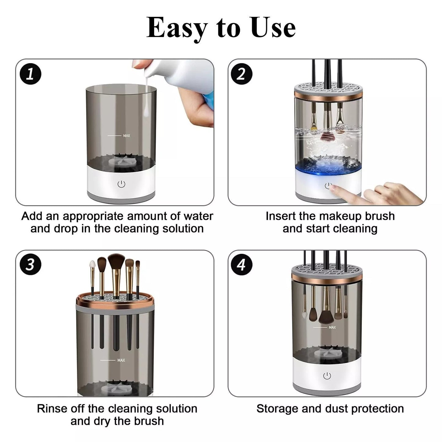 Electric Makeup Brush Cleaner Automatic Cosmetic Brushes Cleaning Machine