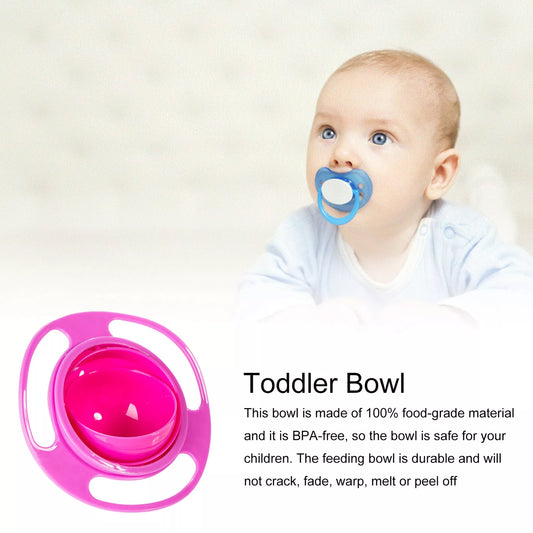 Baby Kids Feeding Bowl Magic 360° Rotary Gyro Bowl Spill-Proof Balance Baby Bowl