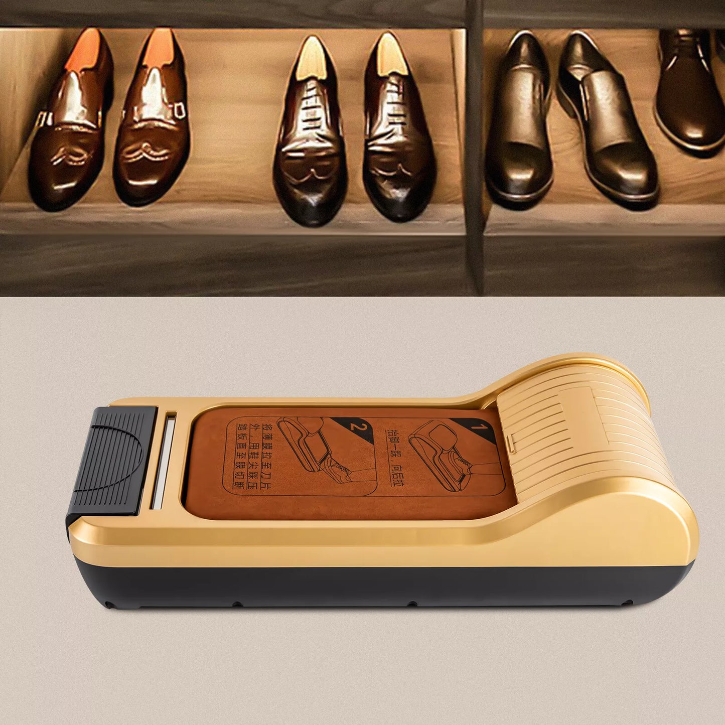 Automatic Shoe Cover Dispenser with Step-on Operation – Includes 1 Roll of Film, Portable Design