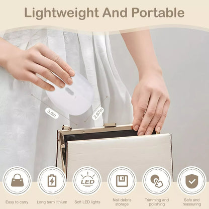 Automatic Nail Clipper Electric Trimmer Polisher 2 in 1 Portable White