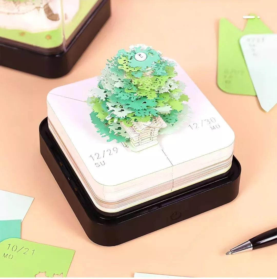 3D Art Calendar Memo Pad 2024 Creative Time Piece Calendar DIY Tree Rip Away