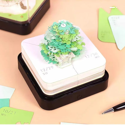 3D Art Calendar Memo Pad 2024 Creative Time Piece Calendar DIY Tree Rip Away