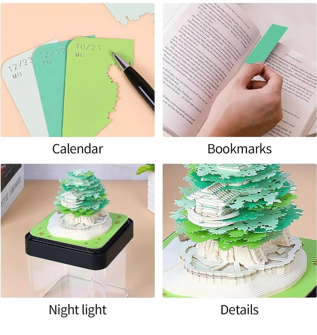 3D Art Calendar Memo Pad 2024 Creative Time Piece Calendar DIY Tree Rip Away