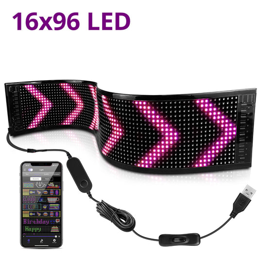 Outdoor Programmable Flexible LED Display Panel - Ideal for Car Shops, Scrolling Advertisements, and Custom Pixel Configurations