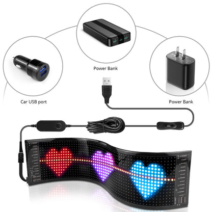 Outdoor Programmable Flexible LED Display Panel - Ideal for Car Shops, Scrolling Advertisements, and Custom Pixel Configurations
