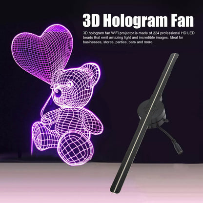 3D Hologram Fan 224 LED Light Beads High Resolution 3D WiFi Advertising Player