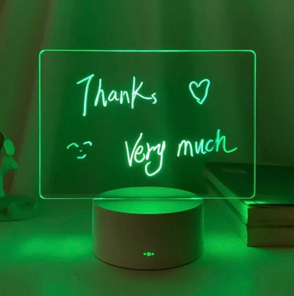 Colorful LED Night Light Message Board with Writable Surface and USB Connection