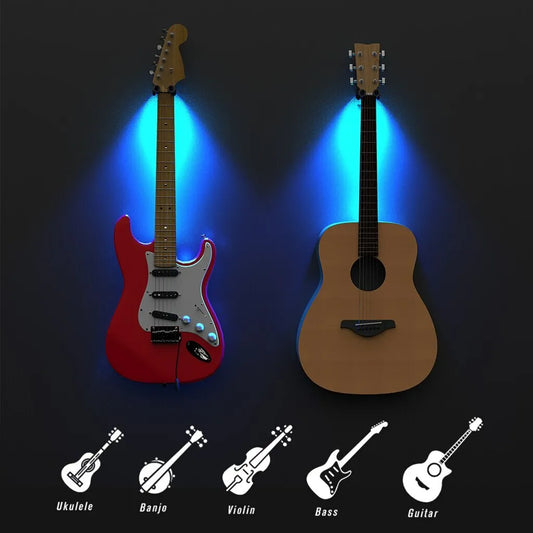 LED Guitar Wall Hook Stand – Illuminated Acoustic Guitar Holder
