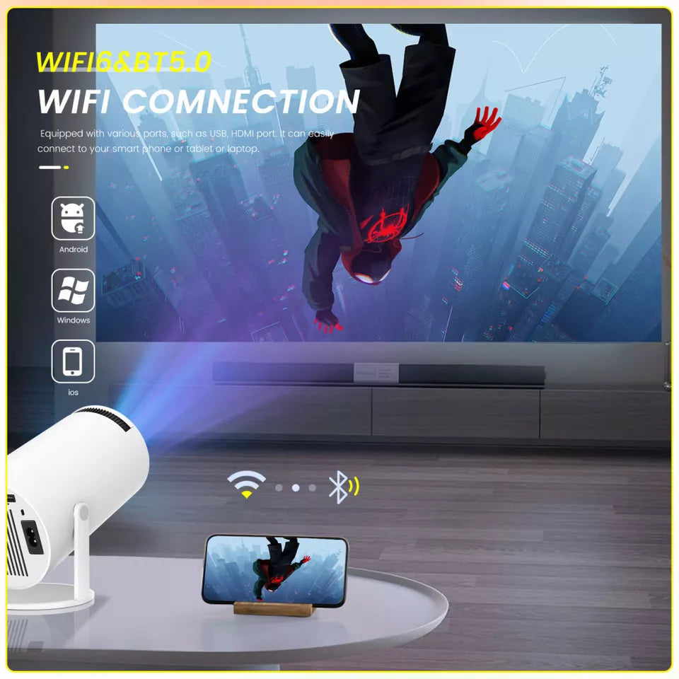4K Mini Projector 10000 Lumen LED 1080P WiFi Bluetooth UHD Portable Home Theater