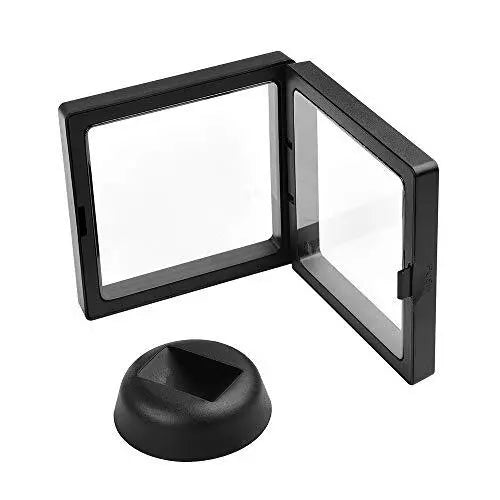 Set of 10 Pcs Black 3D Floating Frame Display Holder Stands